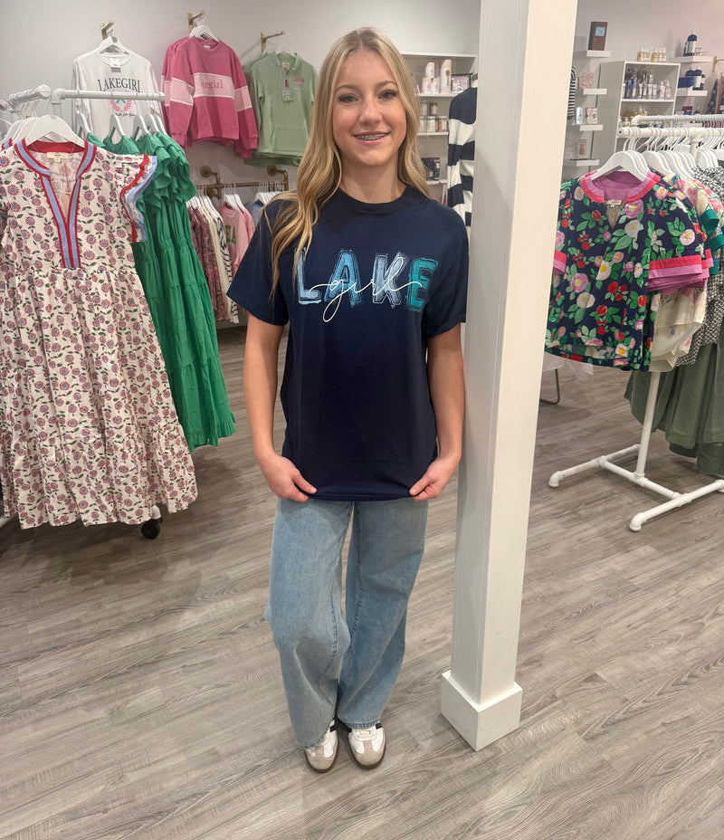 Lakegirl Navy Tee