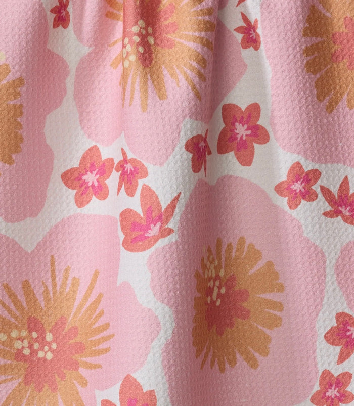 Geometry Hibiscus Sunset Tea Towel