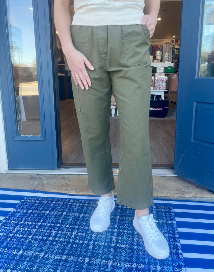 Etna Pull On Pants in Olive