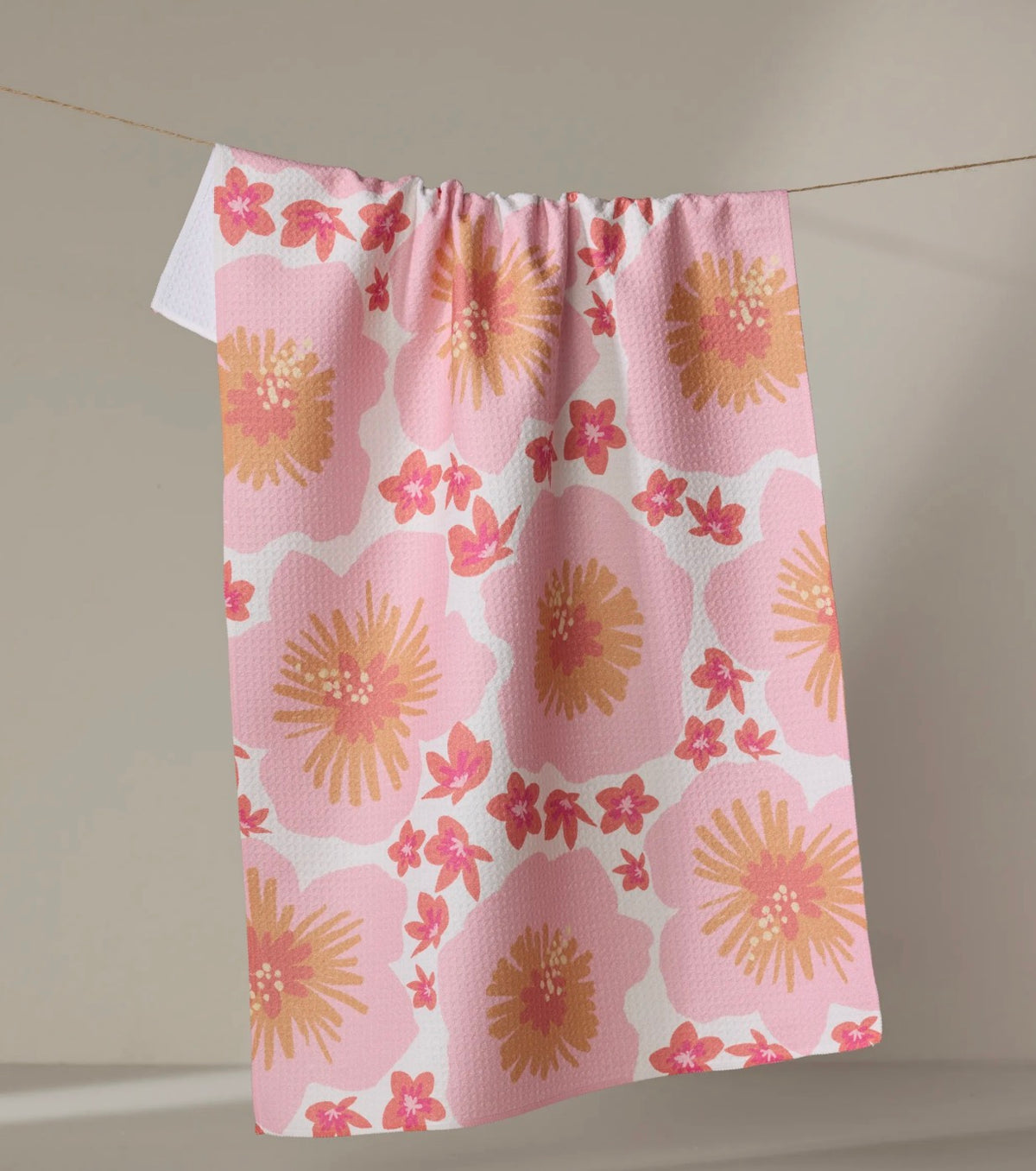 Geometry Hibiscus Sunset Tea Towel