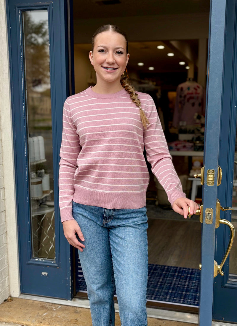 Waverly Pink Stripe Sweater