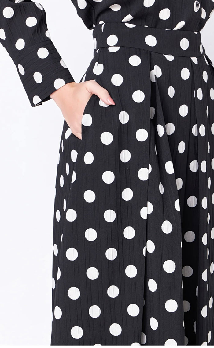 Polka Dot Full Skirt Dress