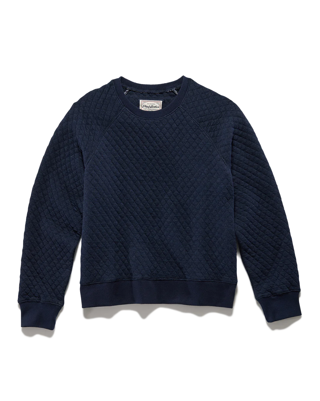 Woodlawn Navy Quilted Crewneck Sweatshirt