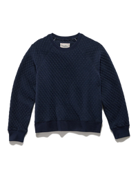 Woodlawn Navy Quilted Crewneck Sweatshirt