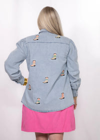 Mini Pearl Denim Shirt