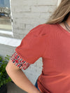 Cheyenne Short Sleeve Embroidered Top