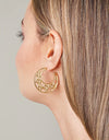 Cane Hoop Earrings Gold