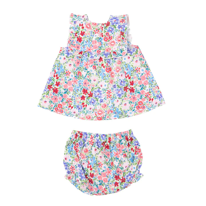 Angel Dear London Floral Ruffle Top and Bloomer
