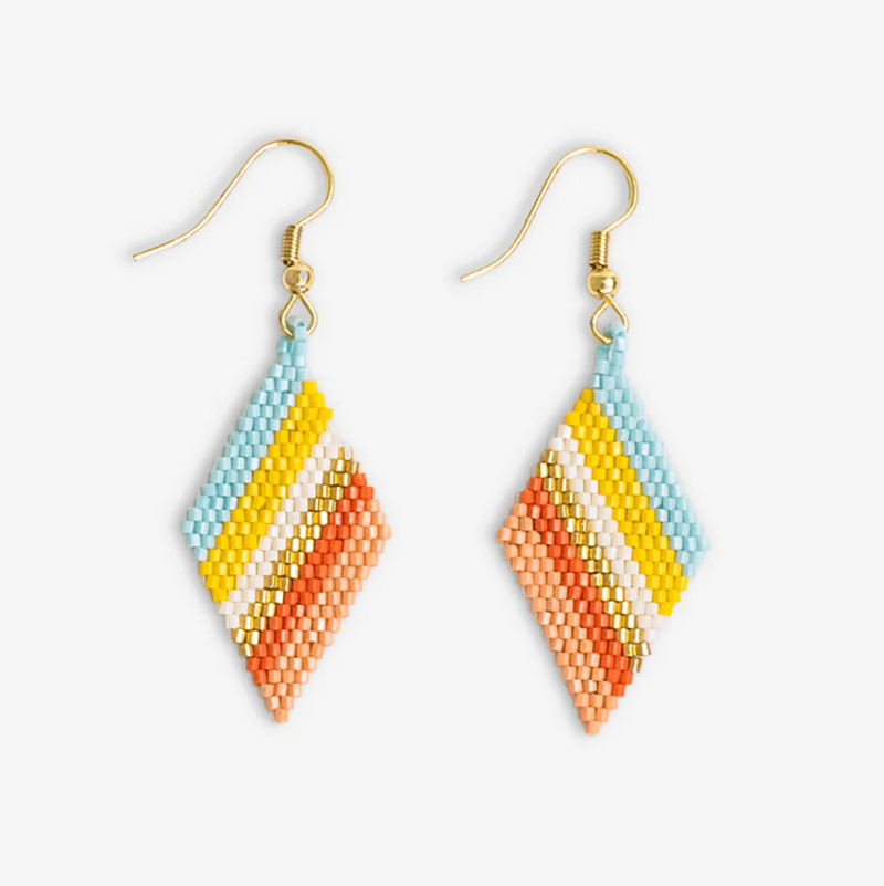 Zelda Angled Stripes Diamond Earrings in Amalfi