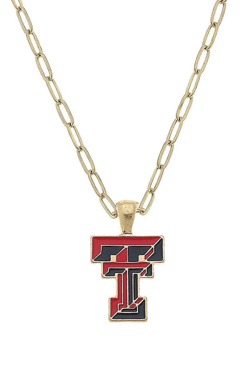 Texas Tech Enamel Pendant Necklace