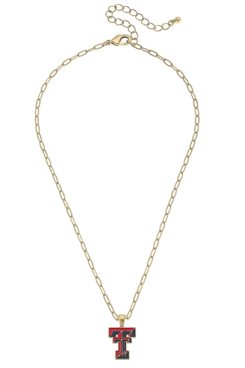 Texas Tech Enamel Pendant Necklace