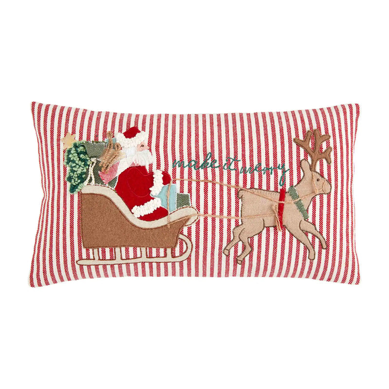 Sleigh Embroidered Pillow