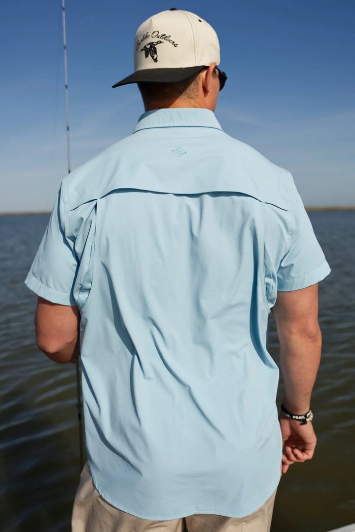 Burlebo Performance Fishing Shirt in Dusty Blue