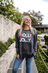 Holly Jolly Charcoal Burnout Sweatshirt