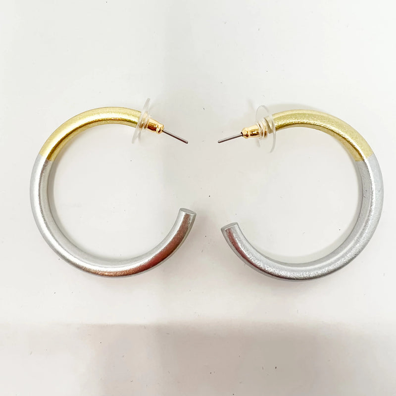 Liz Medium Hoops in Silver and Gold