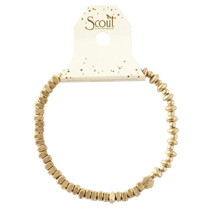 Gold Mini Metal Mixed Bead Stackable Bracelet