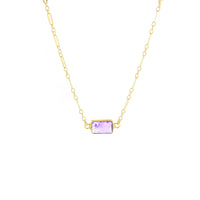 Lotus Gold Cala Necklace with Amethyst