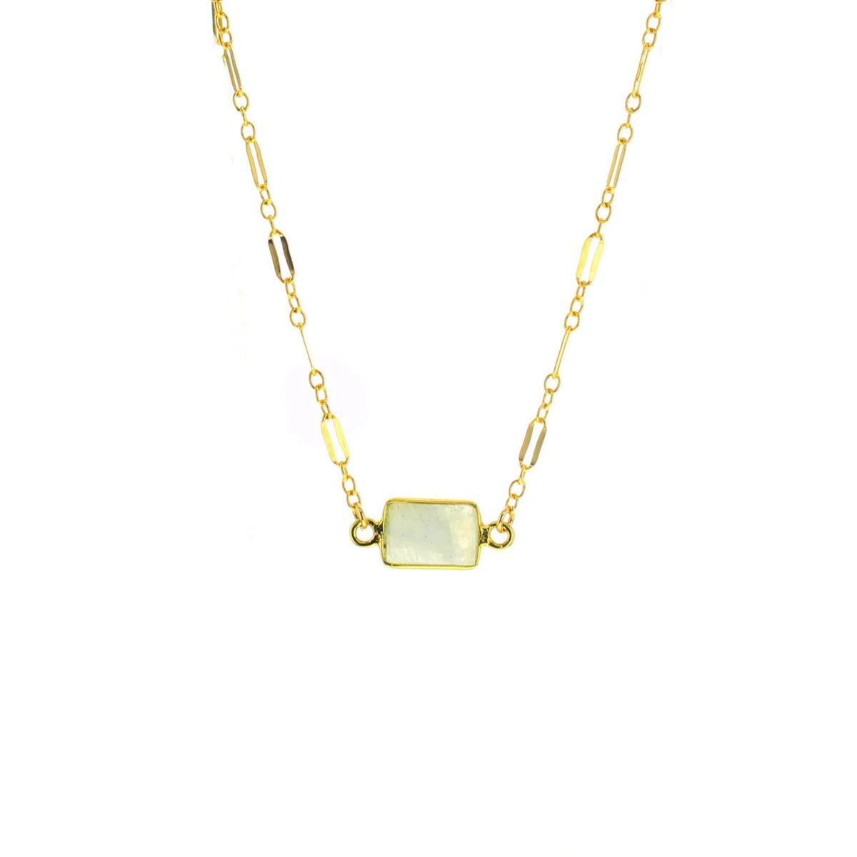 Lotus Gold Cara Necklace with White Moonstone