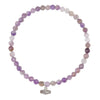 Mini Faceted Stone Stacking Bracelet - Amethyst/Silver