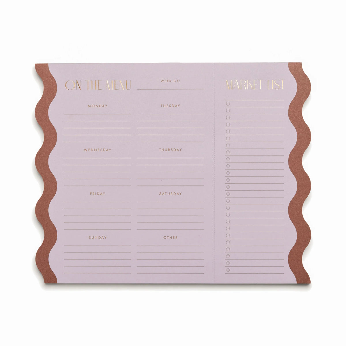 Meal Planner Notepad w/ Magnets - Lilac & Nutmeg