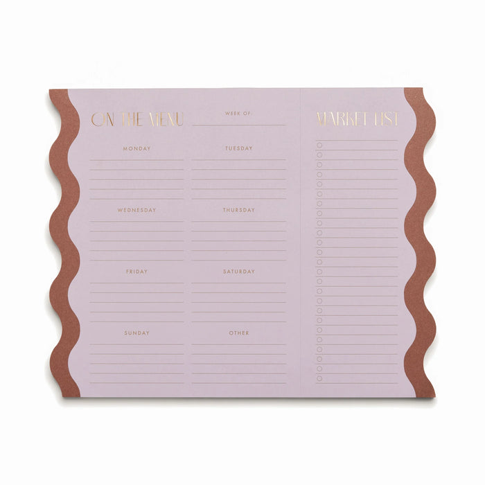 Meal Planner Notepad w/ Magnets - Lilac & Nutmeg