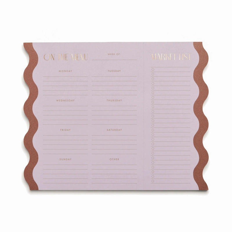 Meal Planner Notepad w/ Magnets - Lilac & Nutmeg