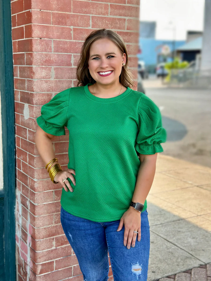 Peggy Top in Kelly Green