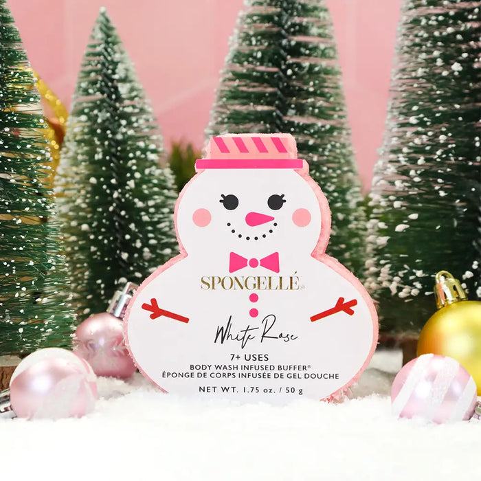 Spongelle’ White Rose Snowman Holiday Buffer