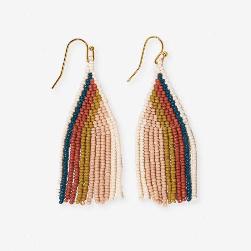 Audrey Small Bead Vertical Stripe Earrings