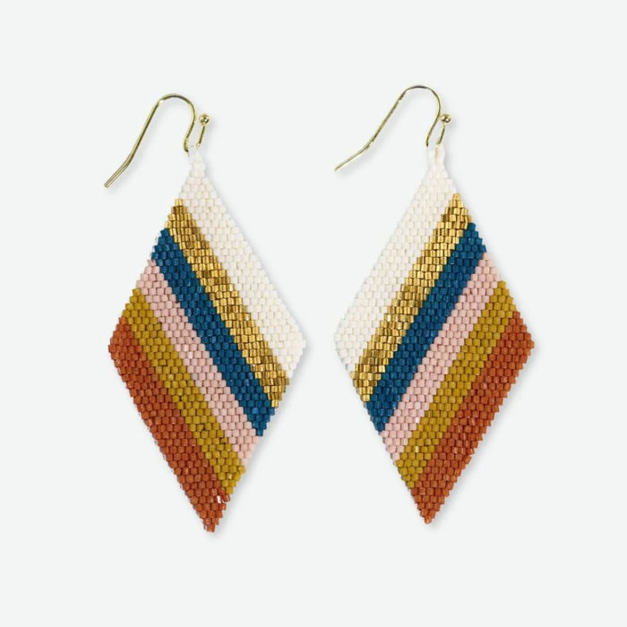 Frida Diagonal Uniform Stripes Beaded Earrings