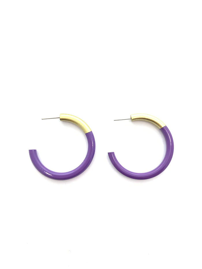 Liz Medium Hoops in Purple