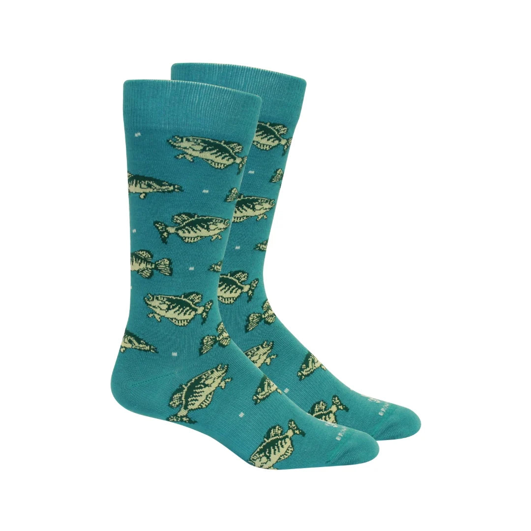 Brown Dog Crappie Time Teal Socks