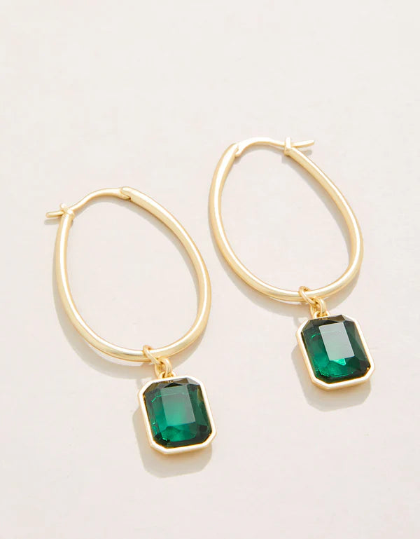 Spartina Chateau Hoop Earrings Dark Green