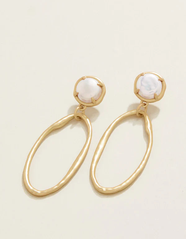 Spartina River Club Earrings Pearl Gold