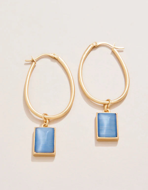 Spartina Chateau Hoop Earrings Optic Blue