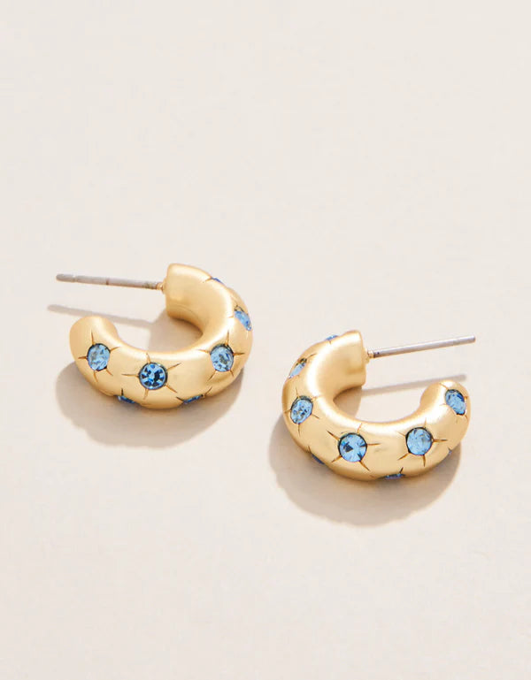 Chubby Hoop Earrings Blue