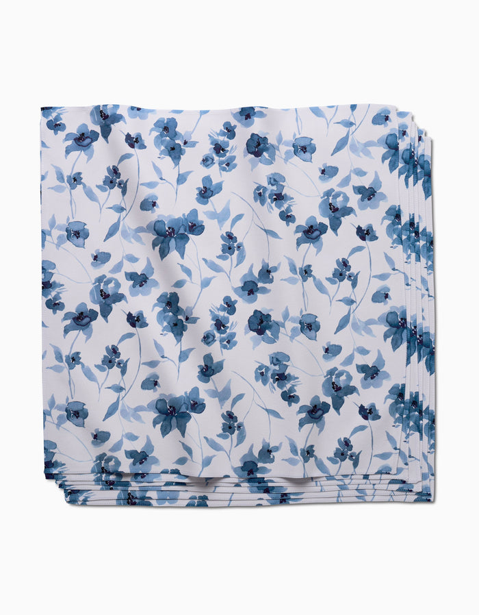 Geometry Blue Floral Dinner Napkin Set