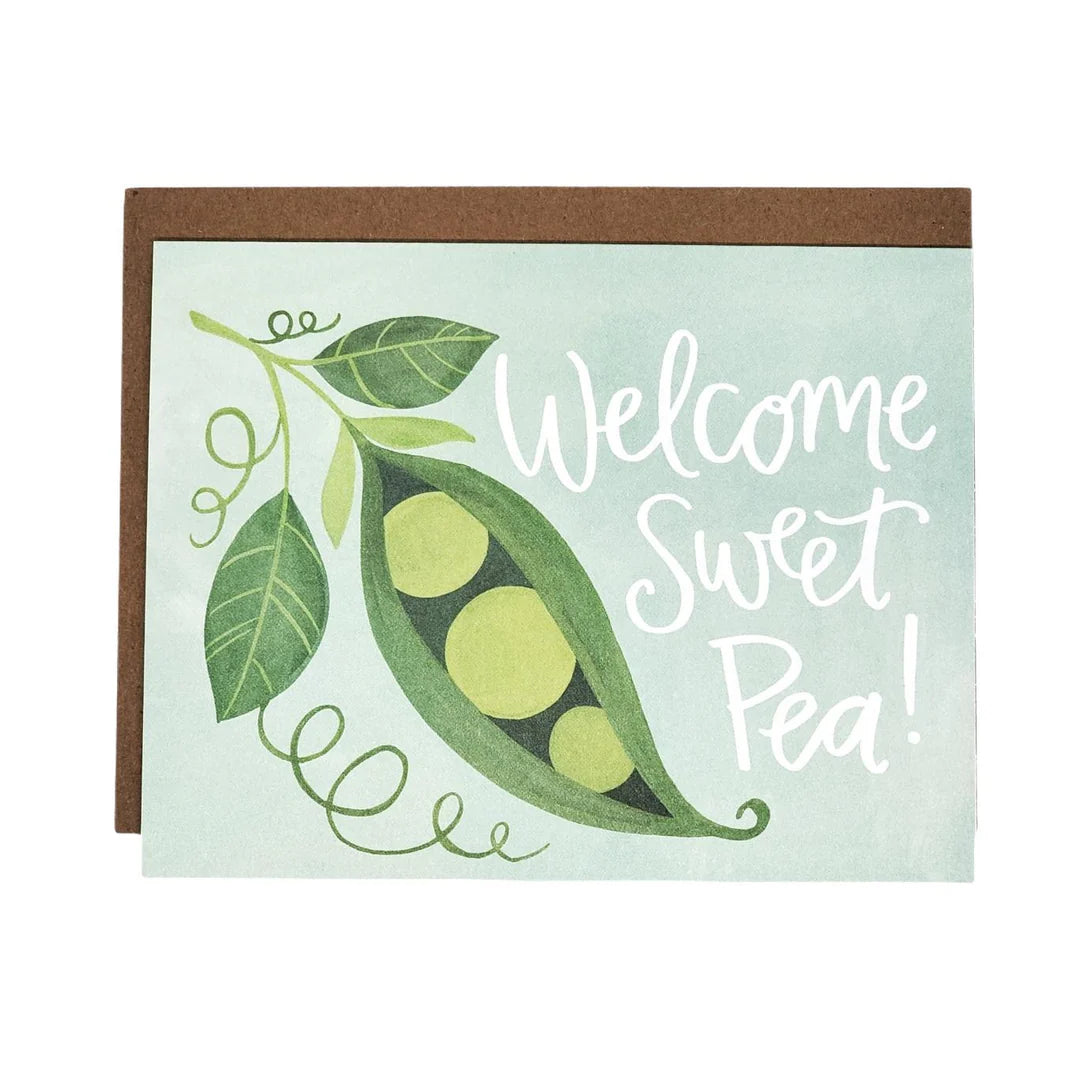 Welcome Sweet Pea Greeting Card