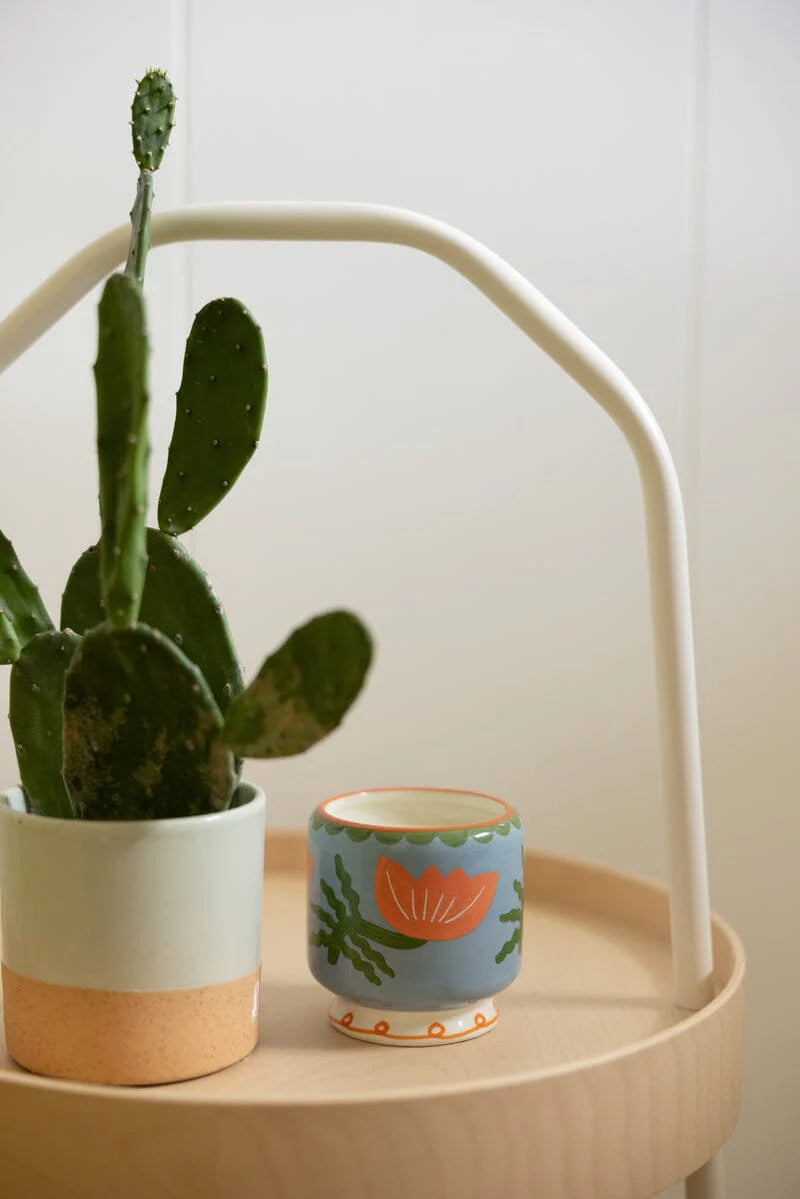 A Dopo 8 oz “Flower” Ceramic Candle - Cactus Flow