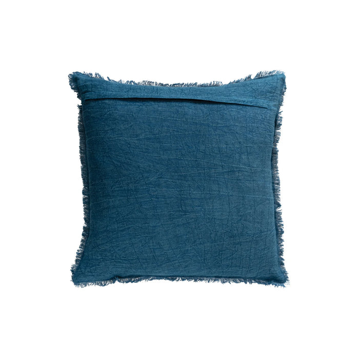 20” Square Stonewashed Linen Pillow - Navy