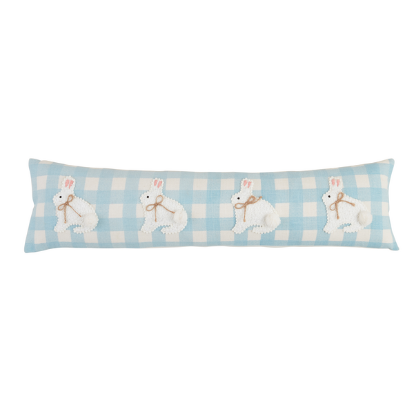 Blue Gingham Long Bunny Pillow