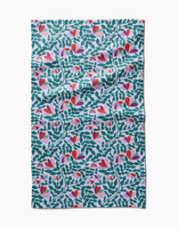 Geometry Spring Wavy Leaves Tea Towel