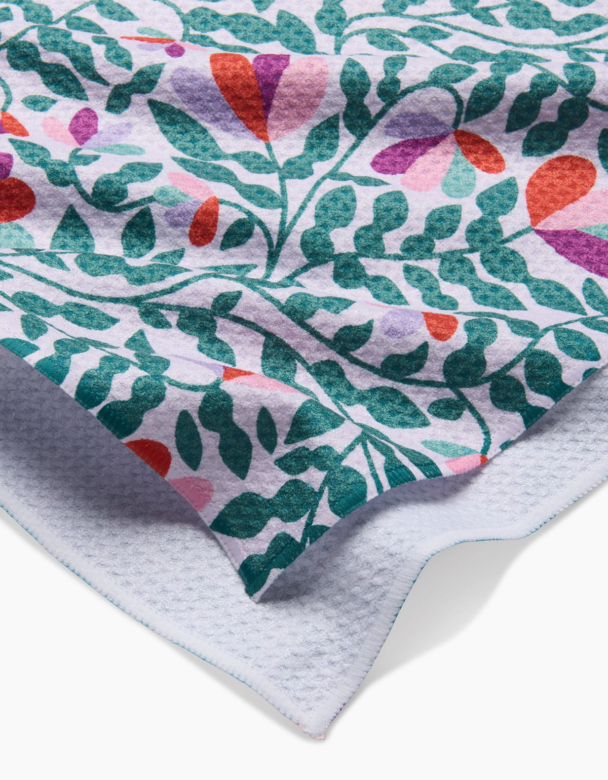 Geometry Spring Wavy Leaves Tea Towel