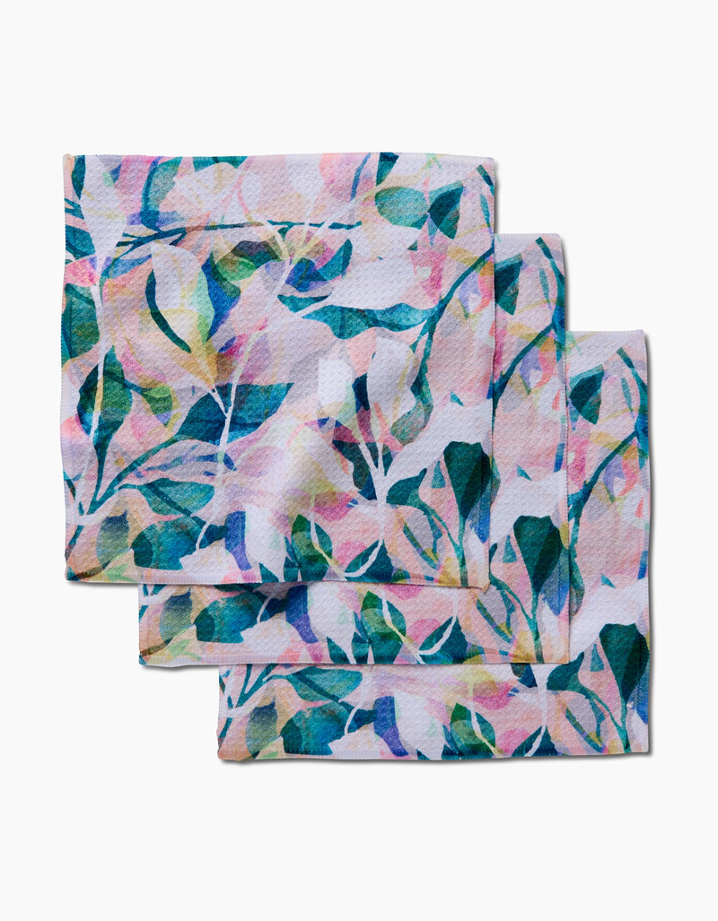 Geometry Painted Foliage Dishcloth Set