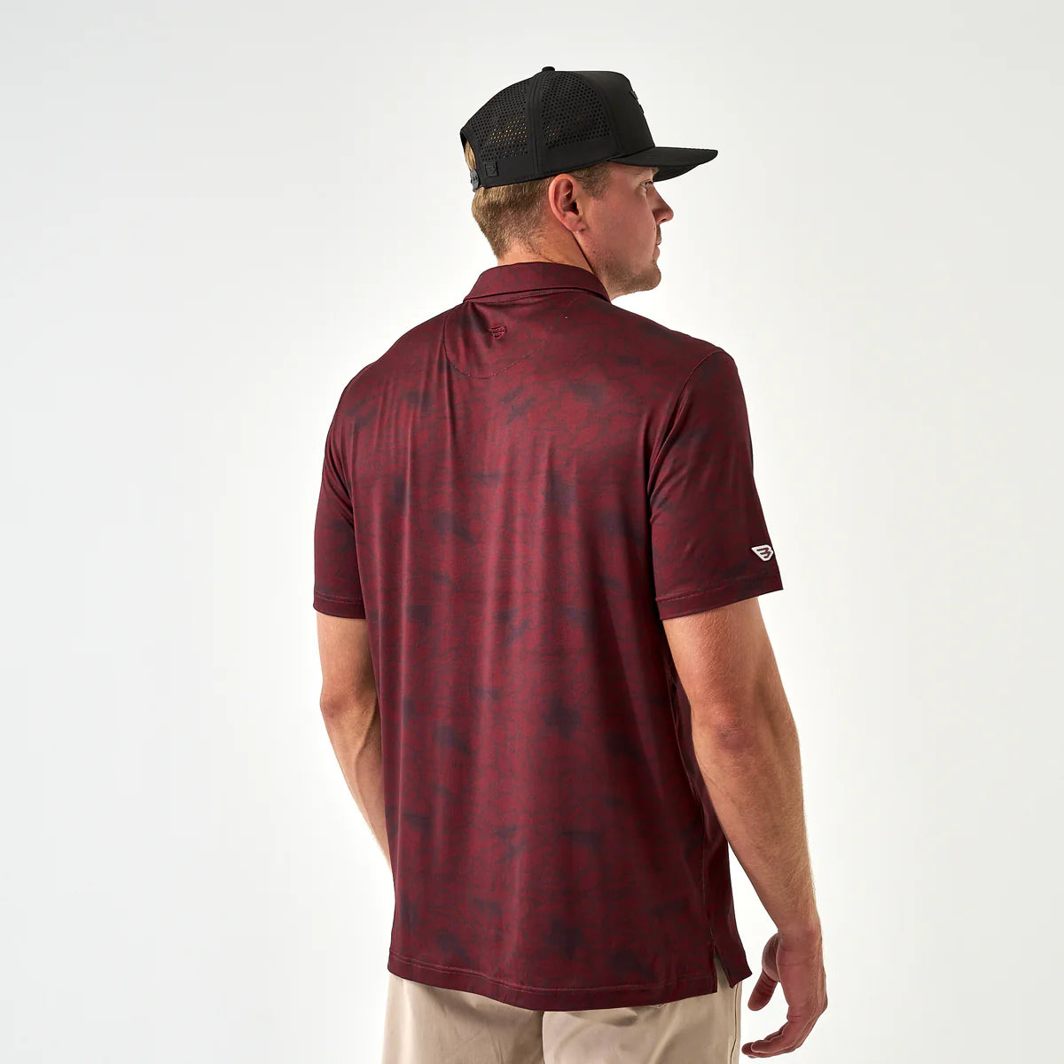 Burlebo Performance Polo- Maroon Texas Camo