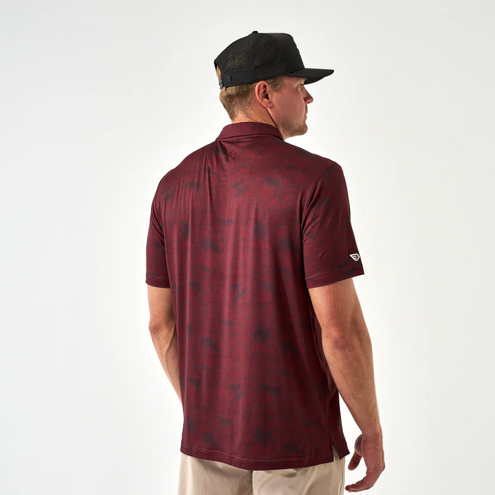 Burlebo Performance Polo- Maroon Texas Camo