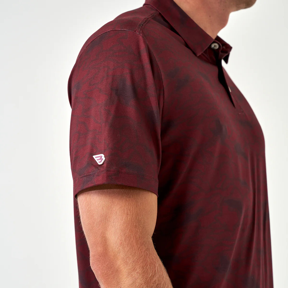Burlebo Performance Polo- Maroon Texas Camo