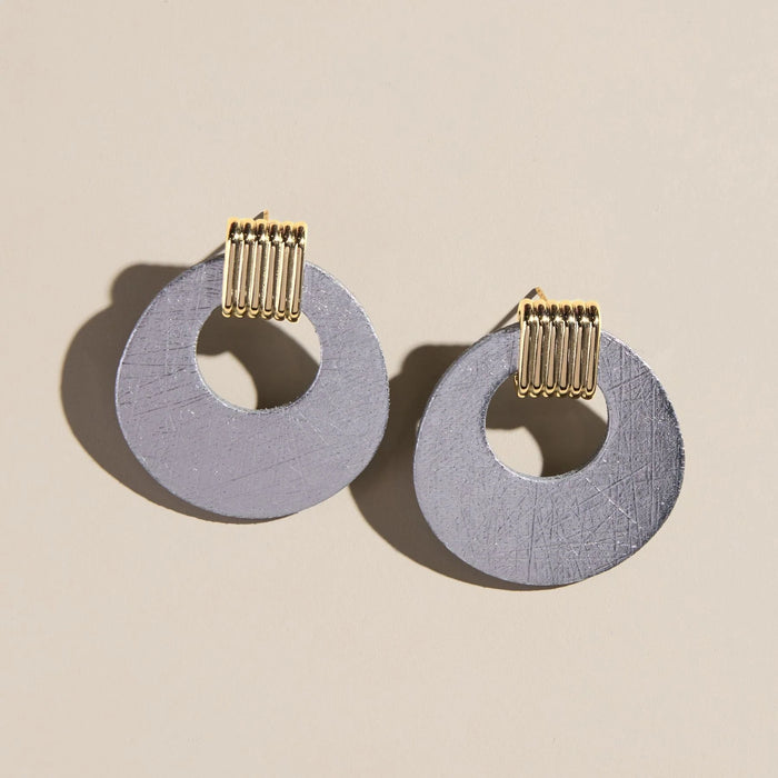 Nickel & Suede Vintage Silver Mixed Metal Evan