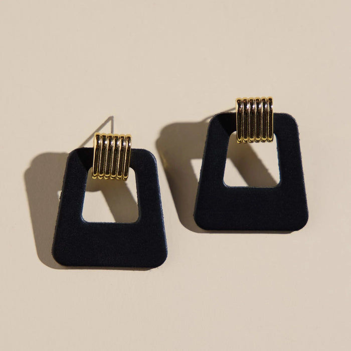 Nickel & Suede Black Avery - Gold