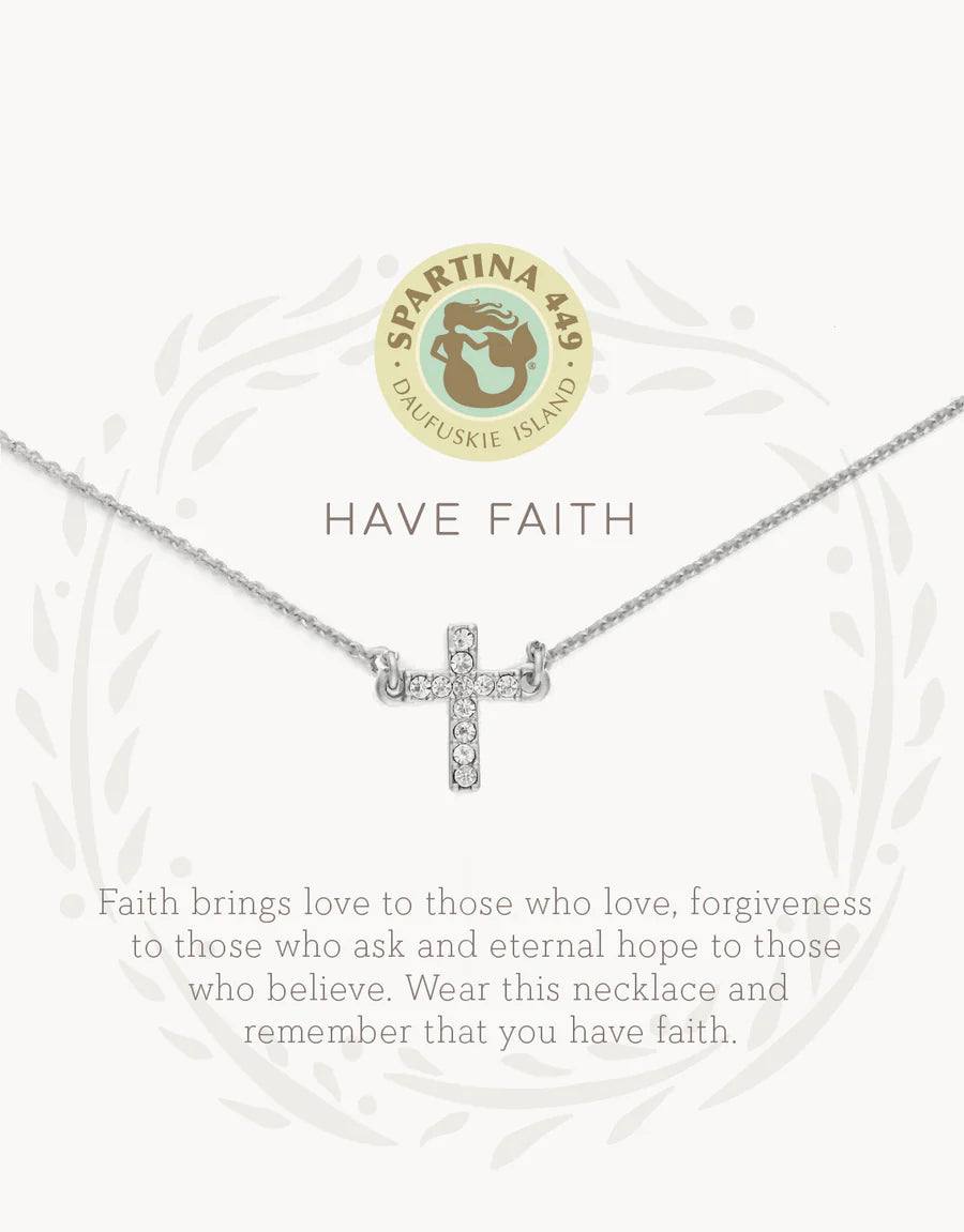 Sea La Vie Necklace Have Faith/Cross - Silver